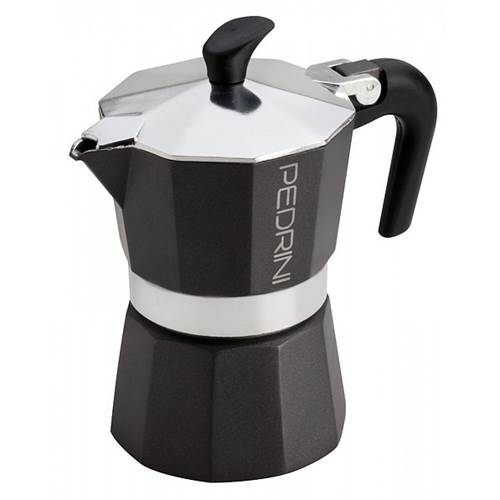 Kawa i herbata Pedrini Aroma Color NA 6 Filiżanek Espresso 6 TZ Ciemnoszara Kawiarka Aluminiowa Ciśnieniowa
