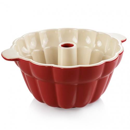 Pieczenie Tescoma Delicia 22,5 CM Czerwona Forma DO Babki Z Tuleją Ceramiczna