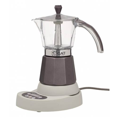 Kawa i herbata GAT Kawiarka Elektryczna Aluminiowa Ciśnieniowa Vitage Grey Kafetiera NA 6 Filiżanek Espresso