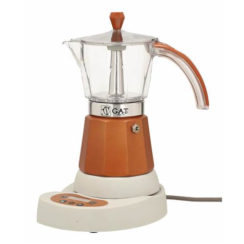 Kawa i herbata GAT Kawiarka Elektryczna Aluminiowa Ciśnieniowa Vitage Bronze Kafetiera NA 6 Filiżanek Espresso 6 TZ